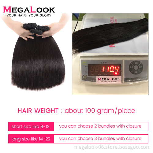 MegaLook Cheap 100% Original Raw Mink Unprocessed Super Double Drawn Virgin Vietnamese Straight Human Hair